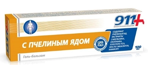 911 С пчелиным ядом гель-бальзам, 100 мл