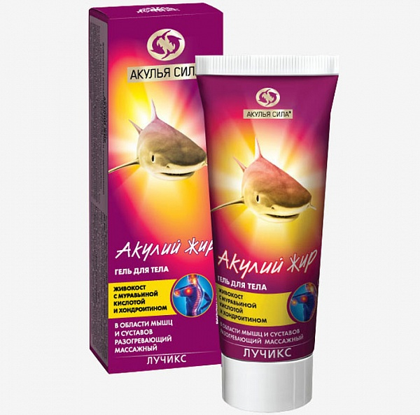 Гель для тела Живокост с муравьиной кислотой и хондроитином Акулий жир, 75 мл